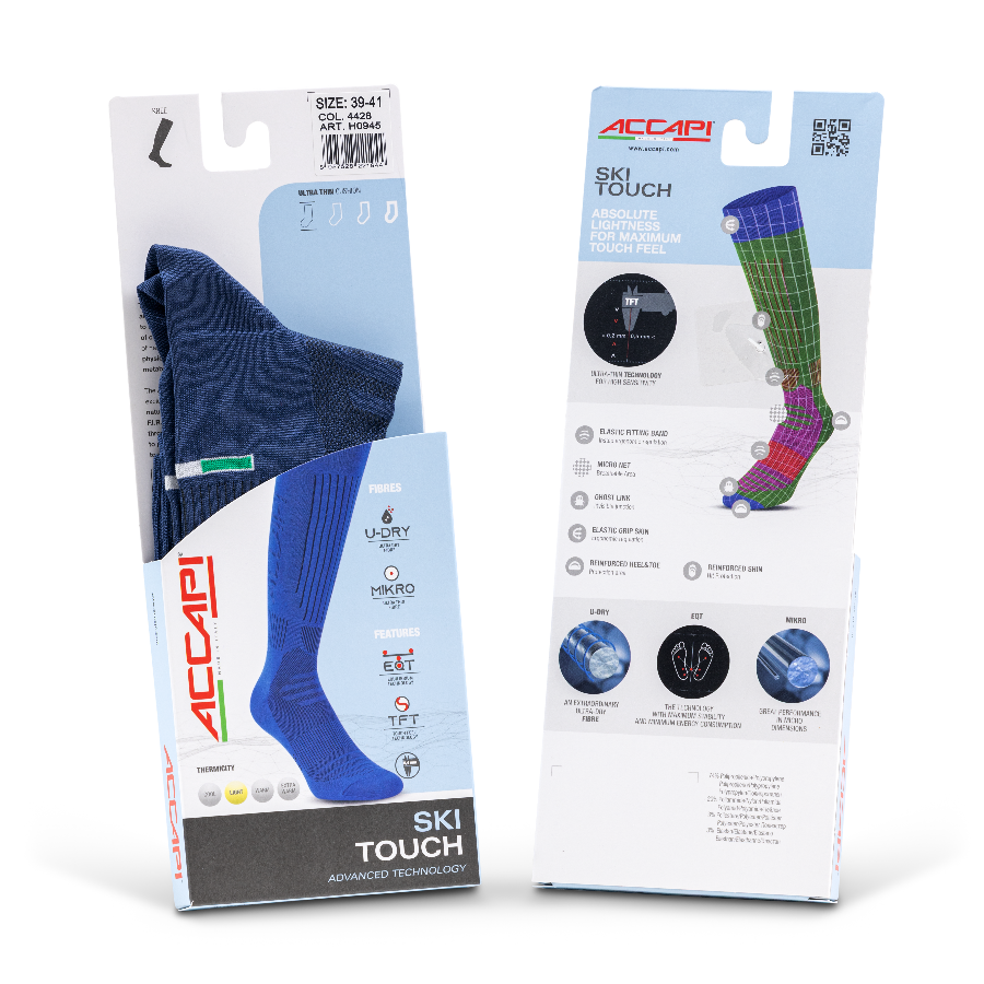 CALZE SKI TOUCH - Black/Fuxia Fluo