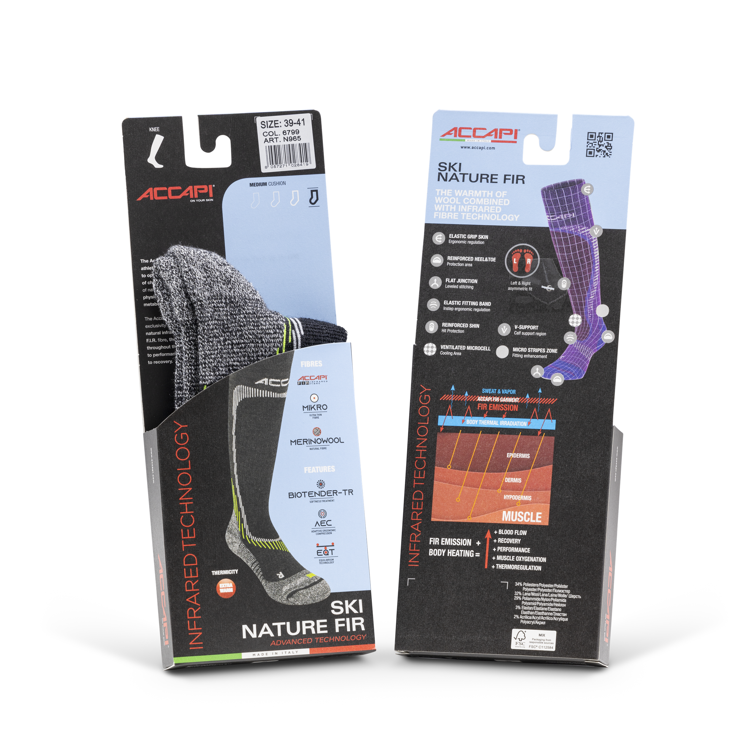 Ski Nature FIR Socken - Weiß/Grau