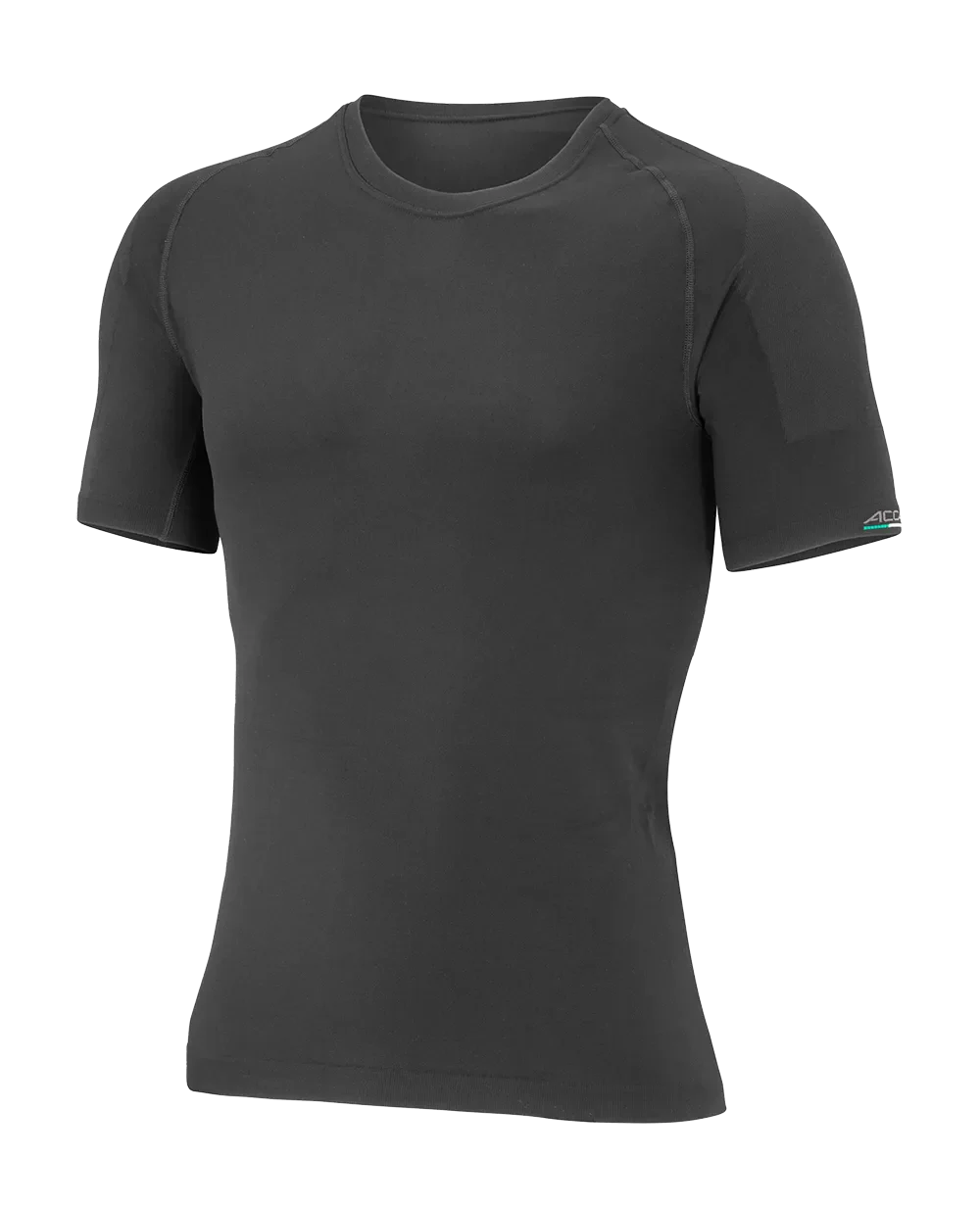 Herren Kurzarm-Shirt mit Schulterunterstützung BODYGUARD - Schwarz