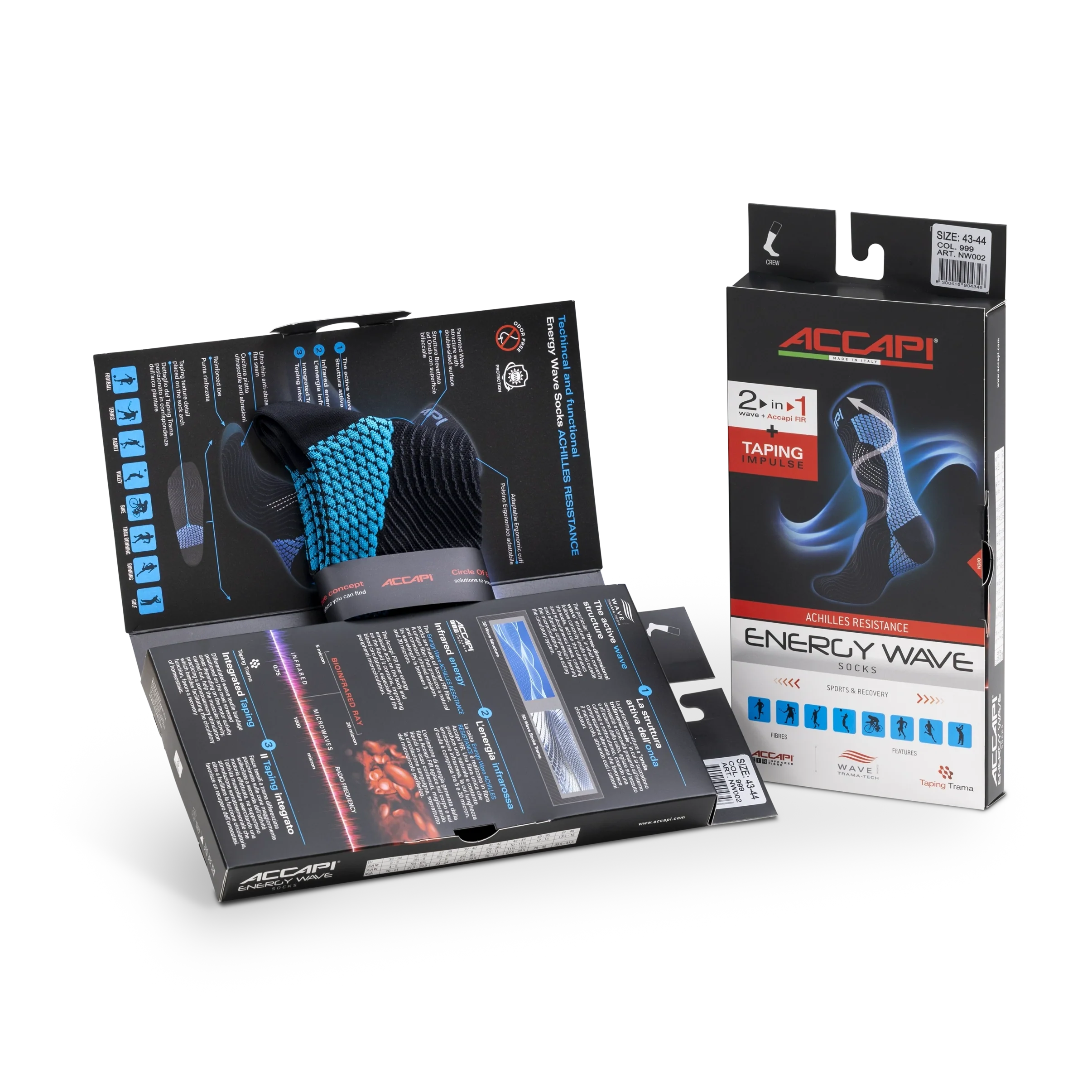 ENERGY WAVE Socks - Achilles Resistance Black