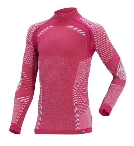 Junior Long Sleeve Shirt ERGORACING Deep Pink/White