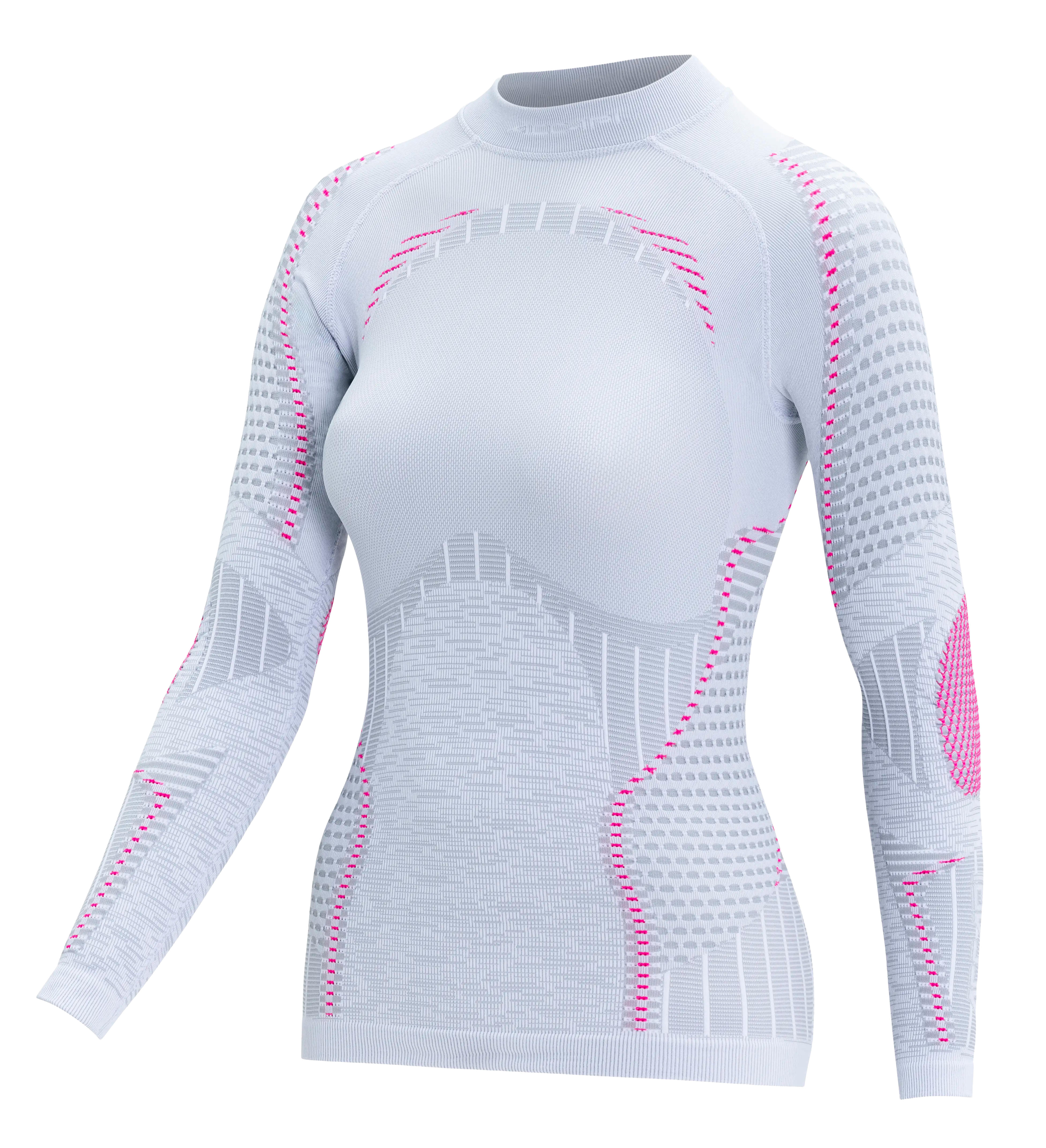 Damen Langarmshirt ERGORACING - Silver/Fuxia