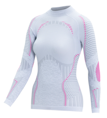 Women's Long Sleeve Shirt ERGORACING  - Silver/Fuxia