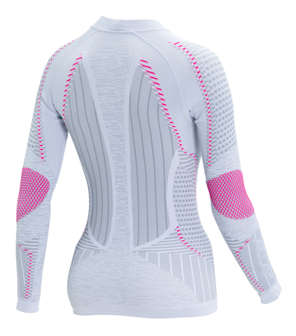 Women's Long Sleeve Shirt ERGORACING  - Silver/Fuxia - Hover