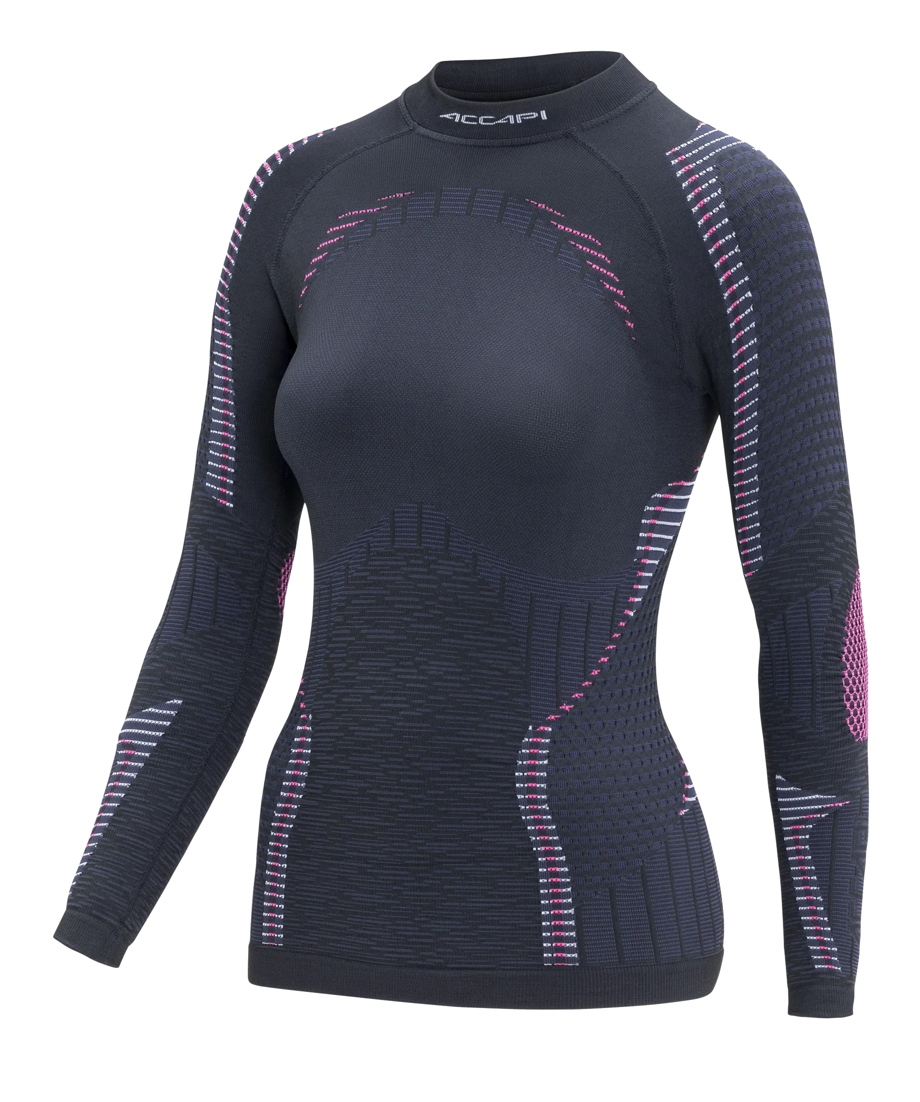 Damen Langarmshirt ERGORACING - Black/Fuxia