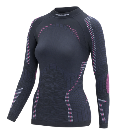Women's Long Sleeve Shirt ERGORACING  - Black/Fuxia Fluo