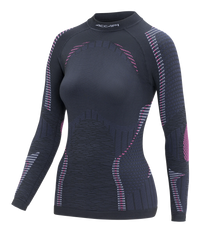Women's Long Sleeve Shirt ERGORACING  - Black/Fuxia Fluo