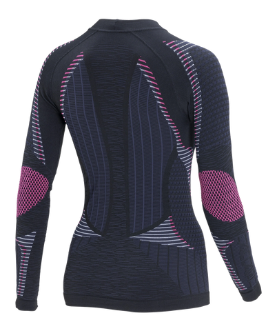 Women's Long Sleeve Shirt ERGORACING  - Black/Fuxia Fluo - Hover