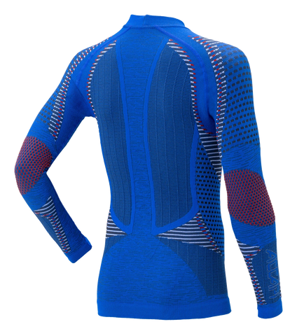 Junior Long Sleeve Shirt ERGORACING - Royal/Red - Hover