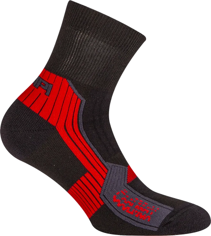 Hiking Socks Quarter - Black/Red