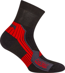 Hiking Socks Quarter - Black/Red