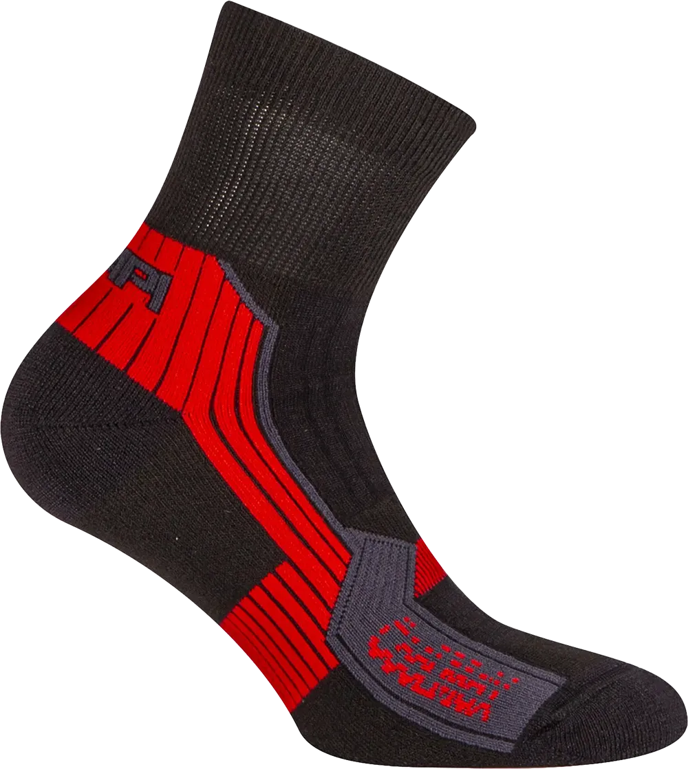 Calze Hiking Quarter - Black/Red