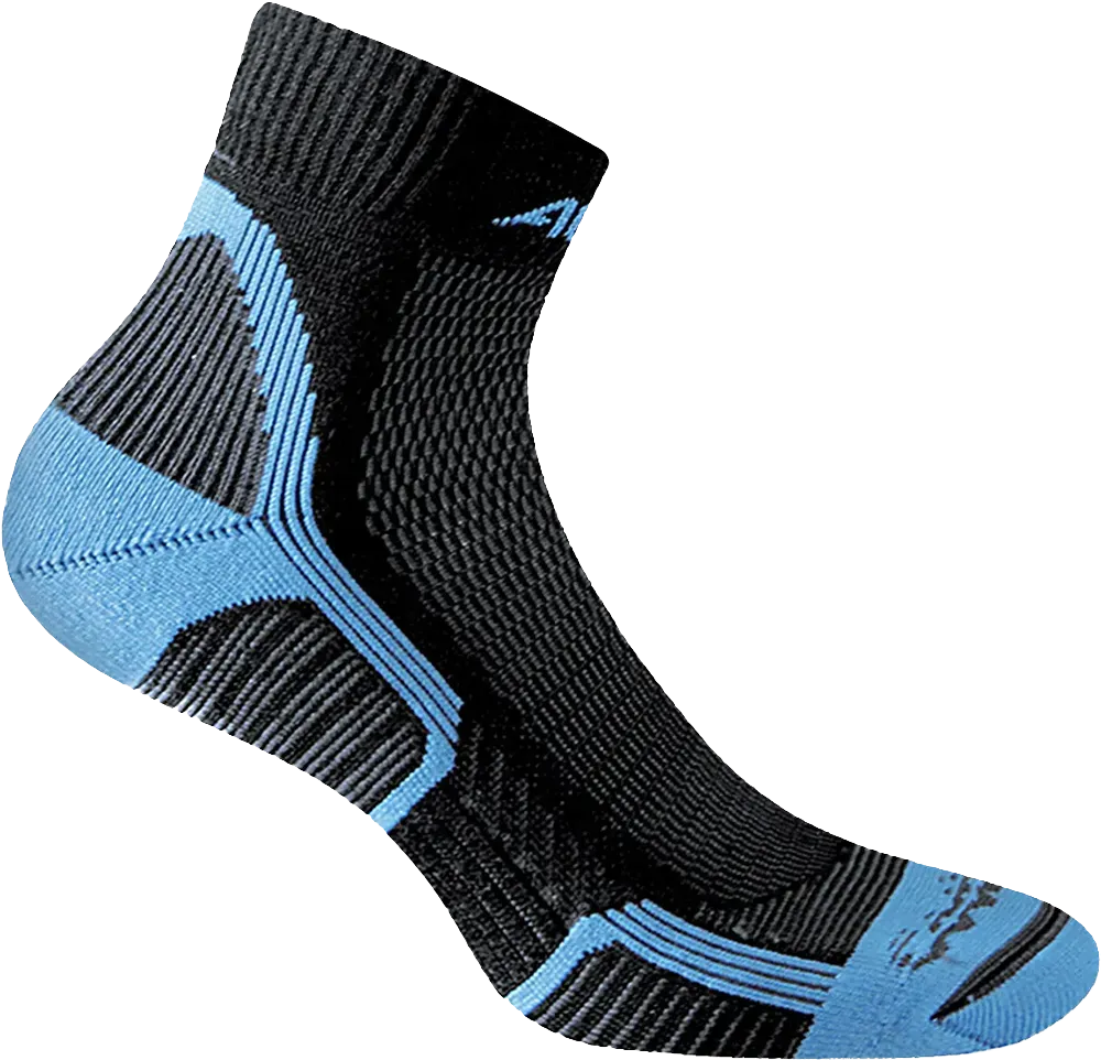 Trekking Touch Socks Quarter - Black/Turquoise