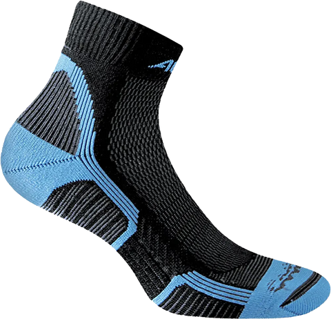 Trekking Touch Socks Quarter - Black/Turquoise