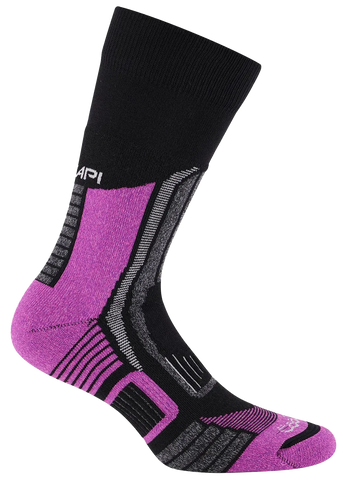 Trekking Ultralight Socks Crew - Black/Fuxia