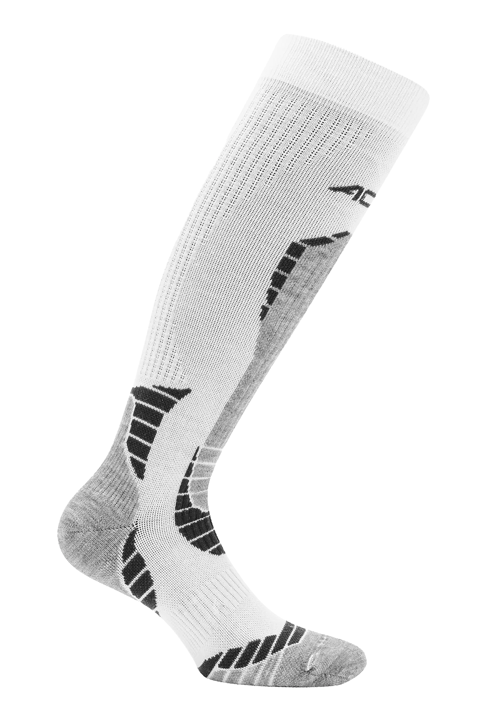 Ski Wool Socks - White/Grey Mel