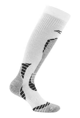 Ski Wool Socks - White/Grey Mel