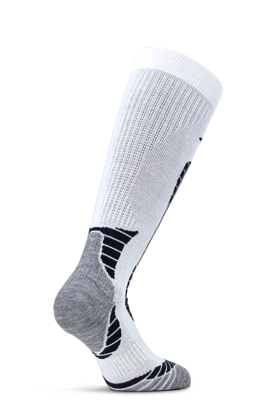 Skiwollsocken - Weiß/Grau Meliert