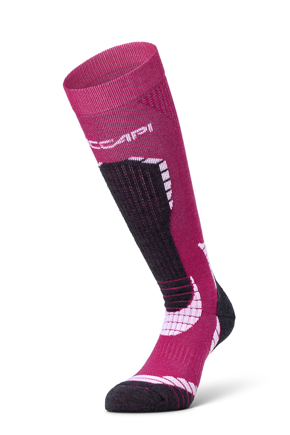 Skiwollsocken - Fuchsie/Anthrazit