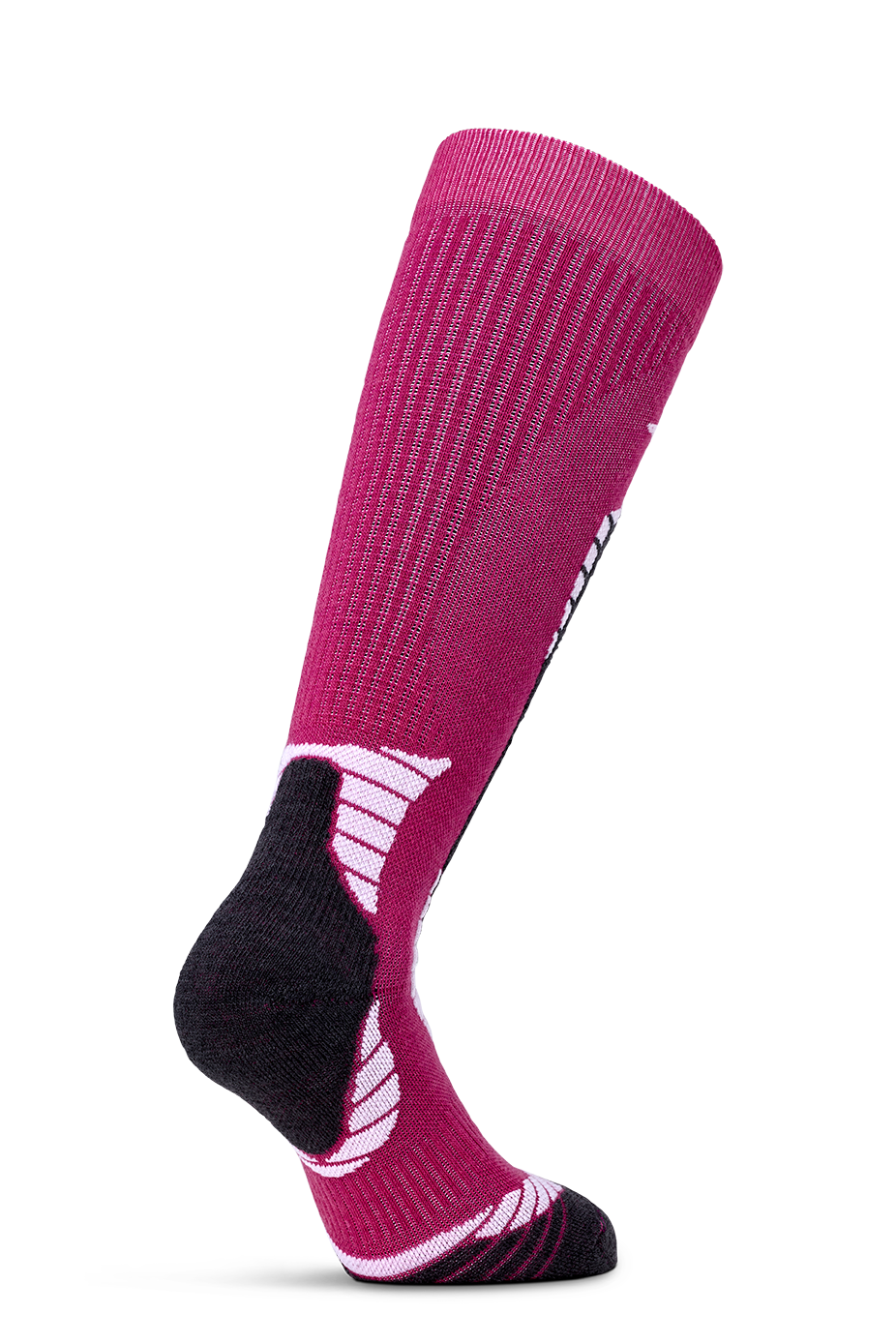 Skiwollsocken - Fuchsie/Anthrazit
