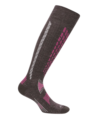 Ski Cashmere Socks - Iron/Pink