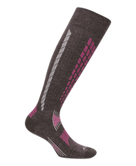 Ski Cashmere Socks - Iron/Pink