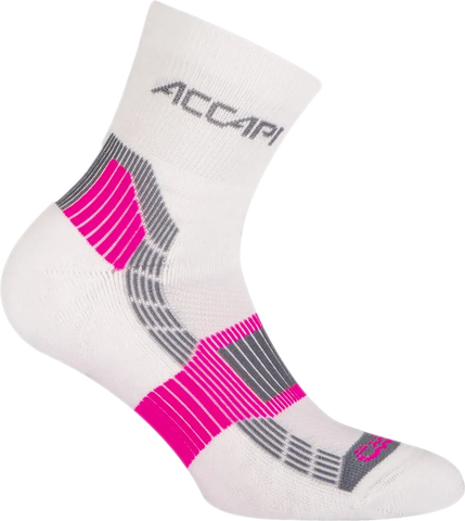 Running Socks - White/Fuxia Fluo