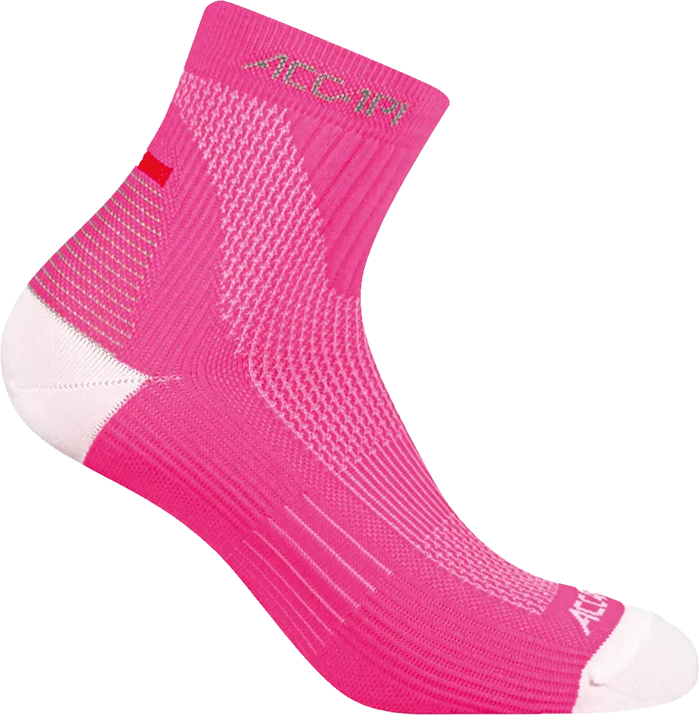 Marathon FIR Socks Quarter - Pink Fluo/White