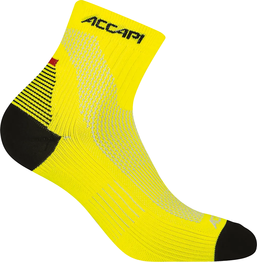 Marathon FIR Socks Quarter - Yellow Fluo/White