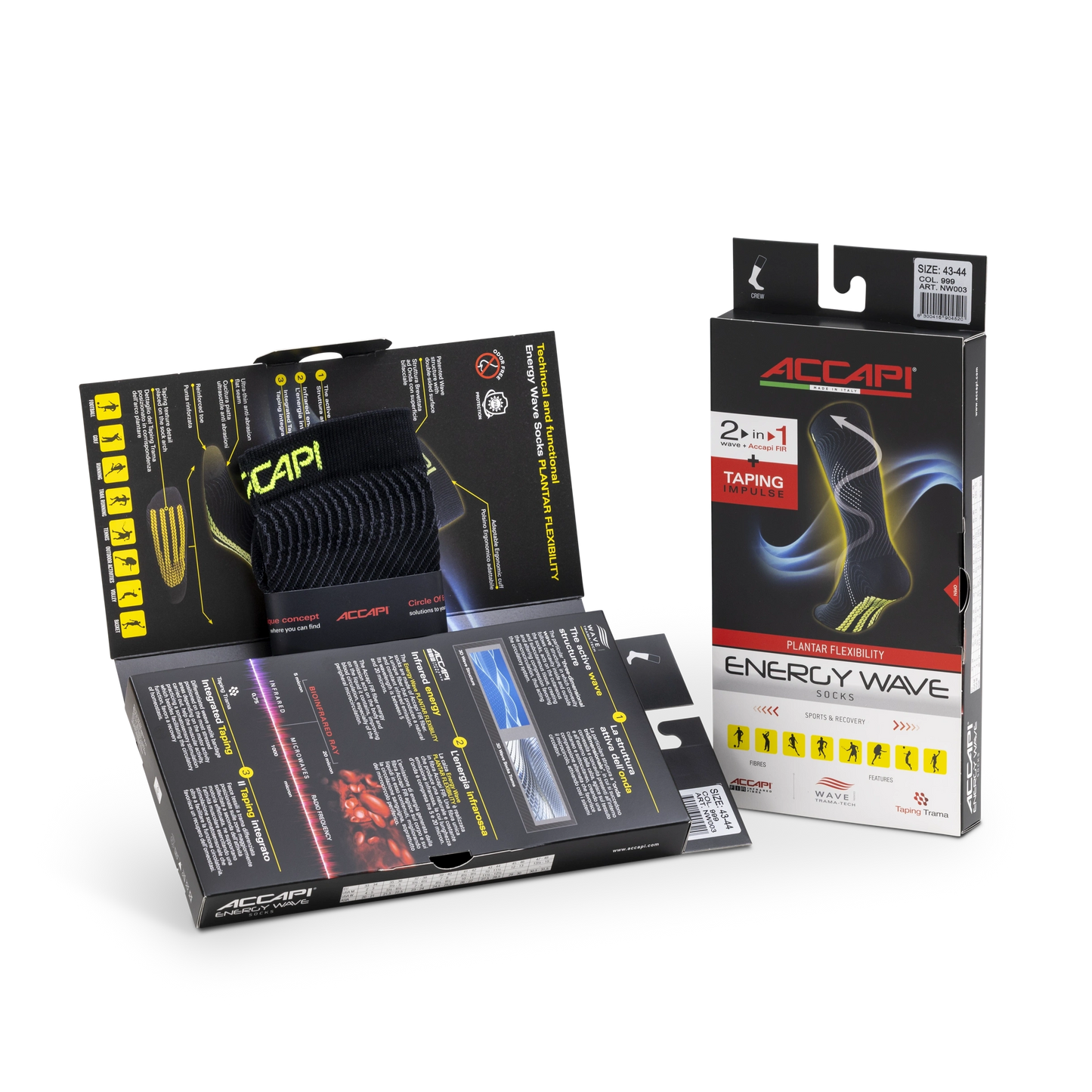 ENERGY WAVE Socks - Plantar Flexibility Black