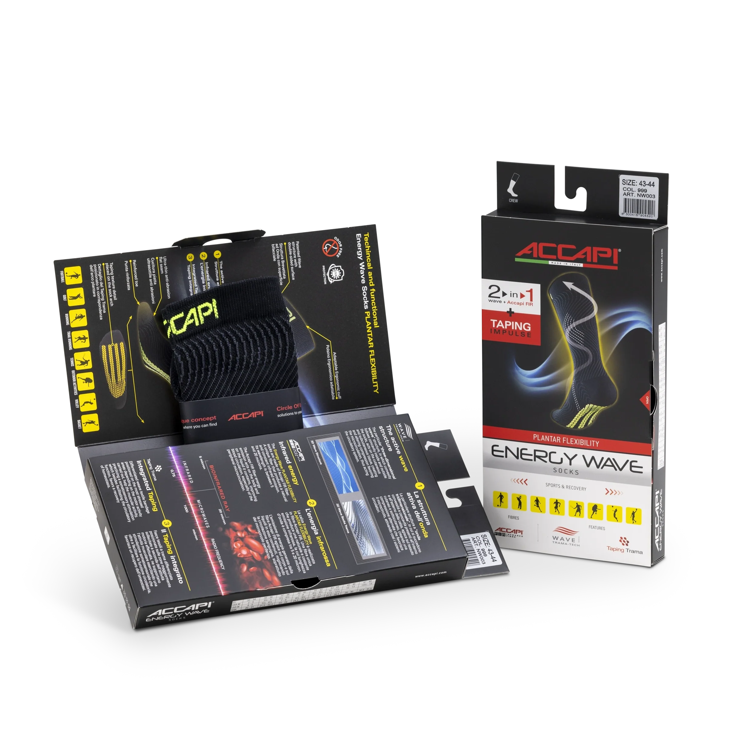 ENERGY WAVE Socks - Plantar Flexibility Black