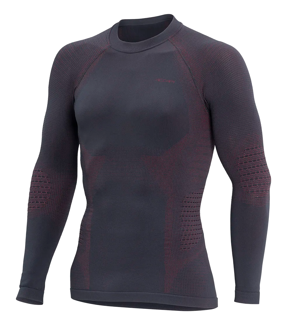 Men's Long Sleeve Shirt POLAR BEAR - Black/Red