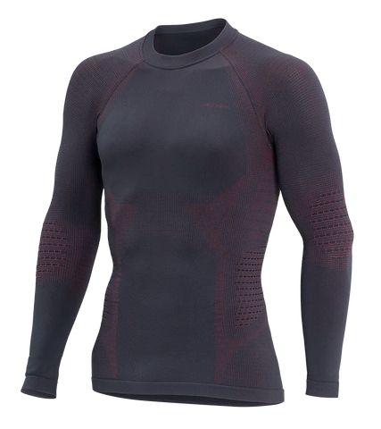 Men's Long Sleeve Shirt POLAR BEAR - Black/Red