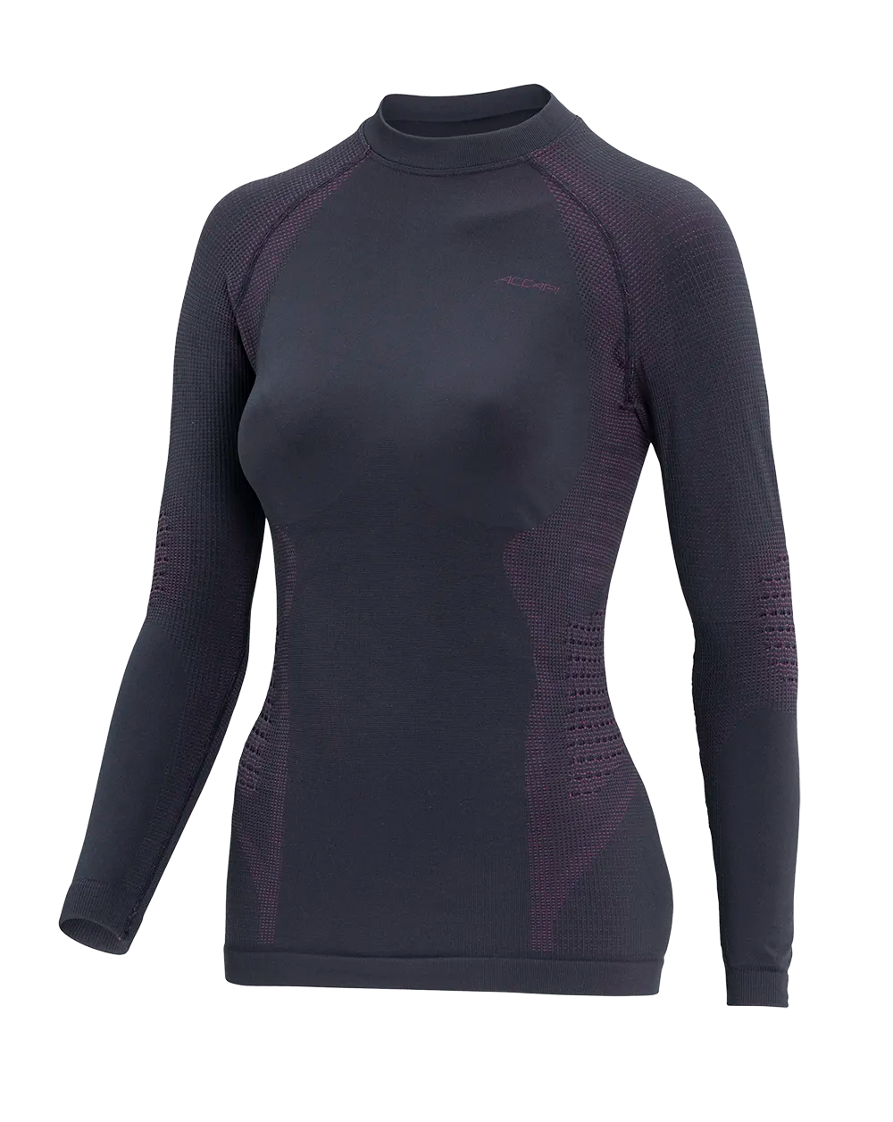 Women's Long Sleeve Shirt POLAR BEAR - Black/Cyclamen