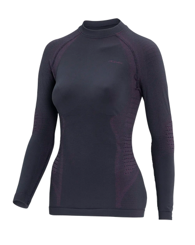 Women's Long Sleeve Shirt POLAR BEAR - Black/Cyclamen