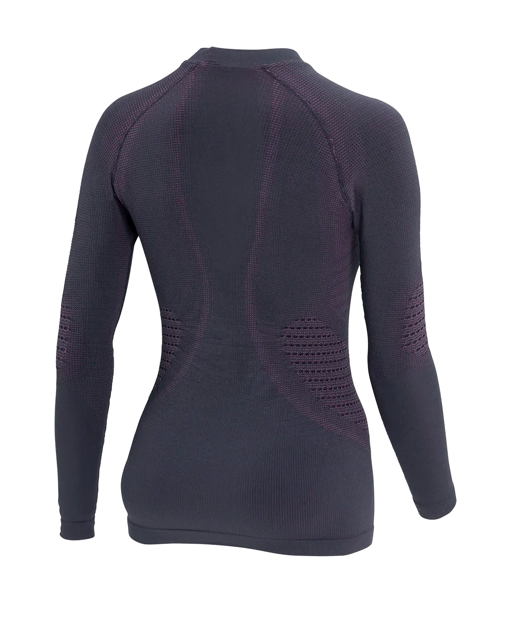 Women's Long Sleeve Shirt POLAR BEAR - Black/Cyclamen