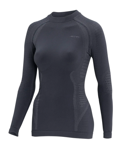 Women's Long Sleeve Shirt POLAR BEAR - Black/Gray