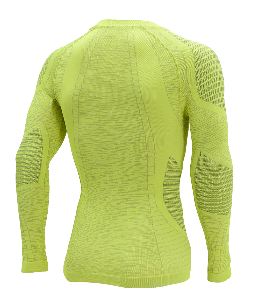 Men's Long Sleeve Shirt ERGOCYCLE - Yellow Fluo/Silver