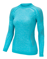 Women's Long Sleeve Shirt ERGOCYCLE - Turquoise/White