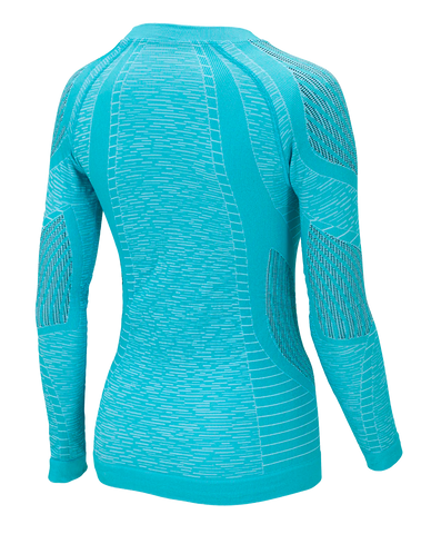 Women's Long Sleeve Shirt ERGOCYCLE - Turquoise/White - Hover