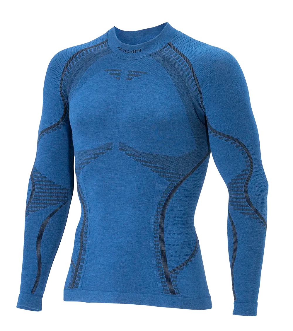 Maglia Maniche Lunghe Uomo ERGOWOOL - Blu/Black