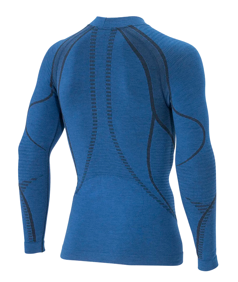 Men's Long Sleeve Shirt ERGOWOOL - Blue/Black