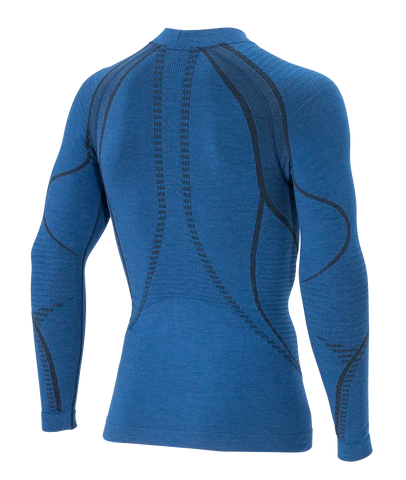 Men's Long Sleeve Shirt ERGOWOOL - Blue/Black - Hover