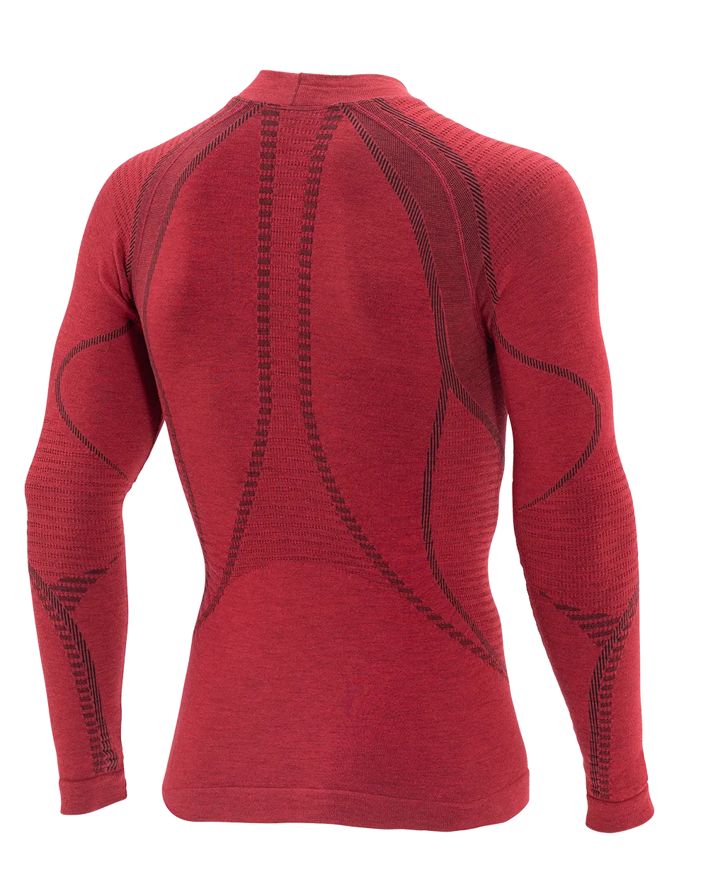 Men's Long Sleeve Shirt ERGOWOOL - Burgundy/Black