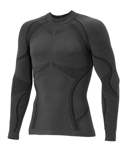 Men's Long Sleeve Shirt ERGOWOOL - Iron/Black