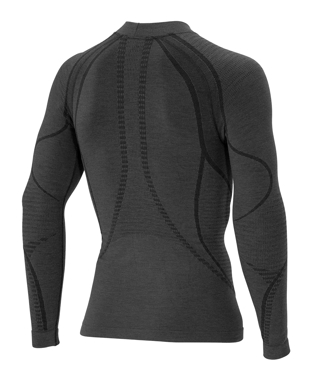 Men's Long Sleeve Shirt ERGOWOOL - Iron/Black