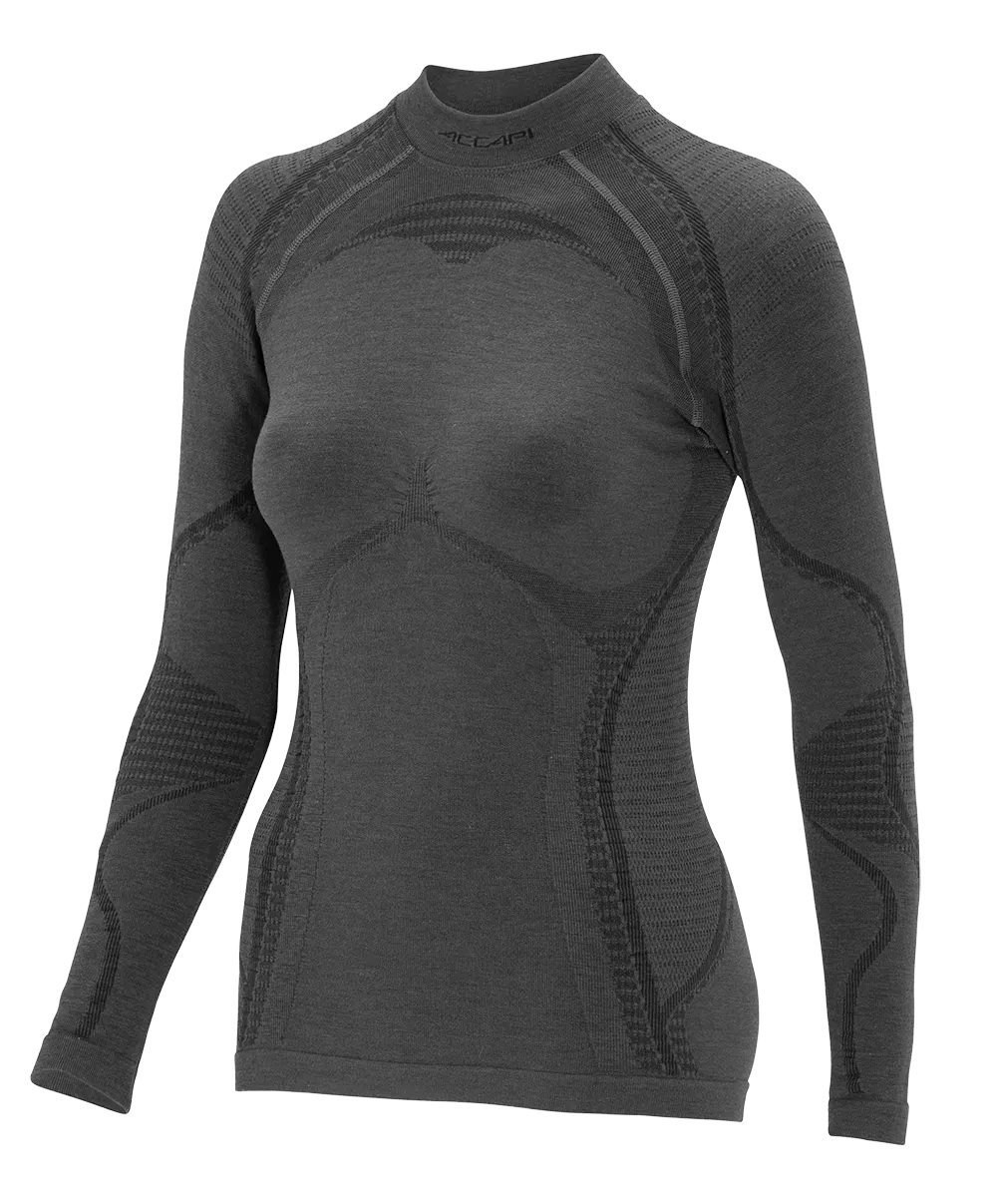 Women's Long Sleeve Shirt ERGOWOOL - Iron/Black