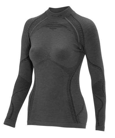 Women's Long Sleeve Shirt ERGOWOOL - Iron/Black