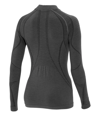 Women's Long Sleeve Shirt ERGOWOOL - Iron/Black - Hover